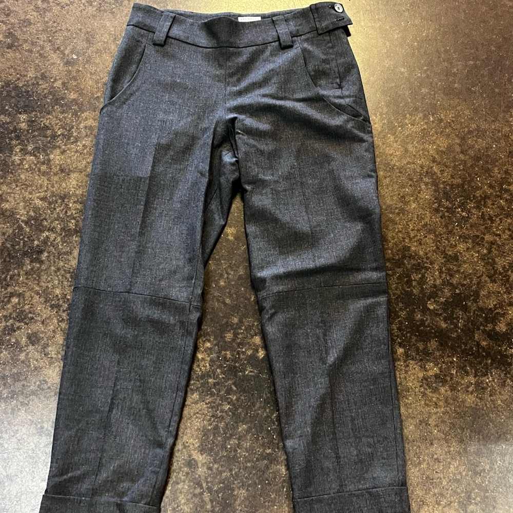 Brunello Cucinelli Dark Gray wool Cropped Pants 38 2